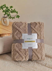 Premium Jacquard Blanket Double Size 220x240 Coffee Color - Cotton Home