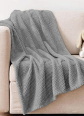 Tranquil Plaid Blanket Single Size 150x220 Silver - Cotton Home