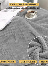 Tranquil Plaid Blanket Single Size 150x220 Silver - Cotton Home