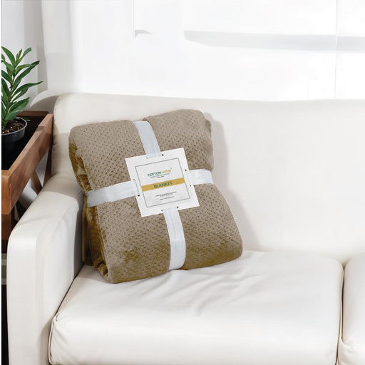 Tranquil Plaid Blanket Single Size 150x220 Brown - Cotton Home