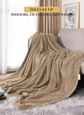 Tranquil Plaid Blanket Single Size 150x220 Brown - Cotton Home