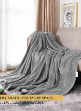 Tranquil Plaid Blanket Single Size 150x220 Silver - Cotton Home