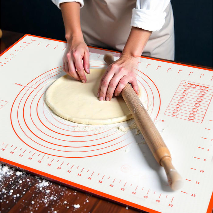 Silicon Red Baking Mat Large 60x40cm Non-Stick with Glass Fiber - Cotton Home