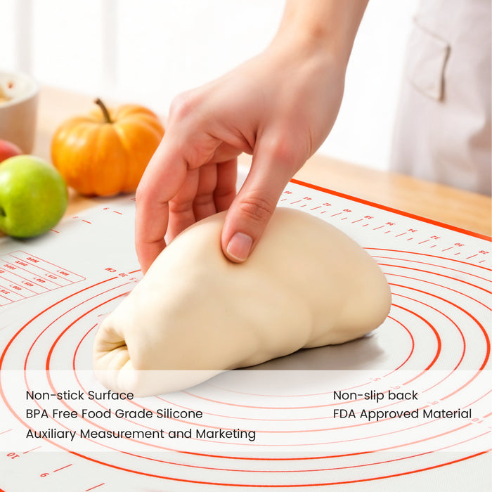 Silicon Red Baking Mat Large 60x40cm Non-Stick with Glass Fiber - Cotton Home