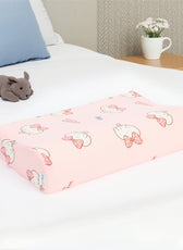 Kids Memory Foam Pillow with Breathable Pink Cover Soft & Ergonomic Support 38x27cm