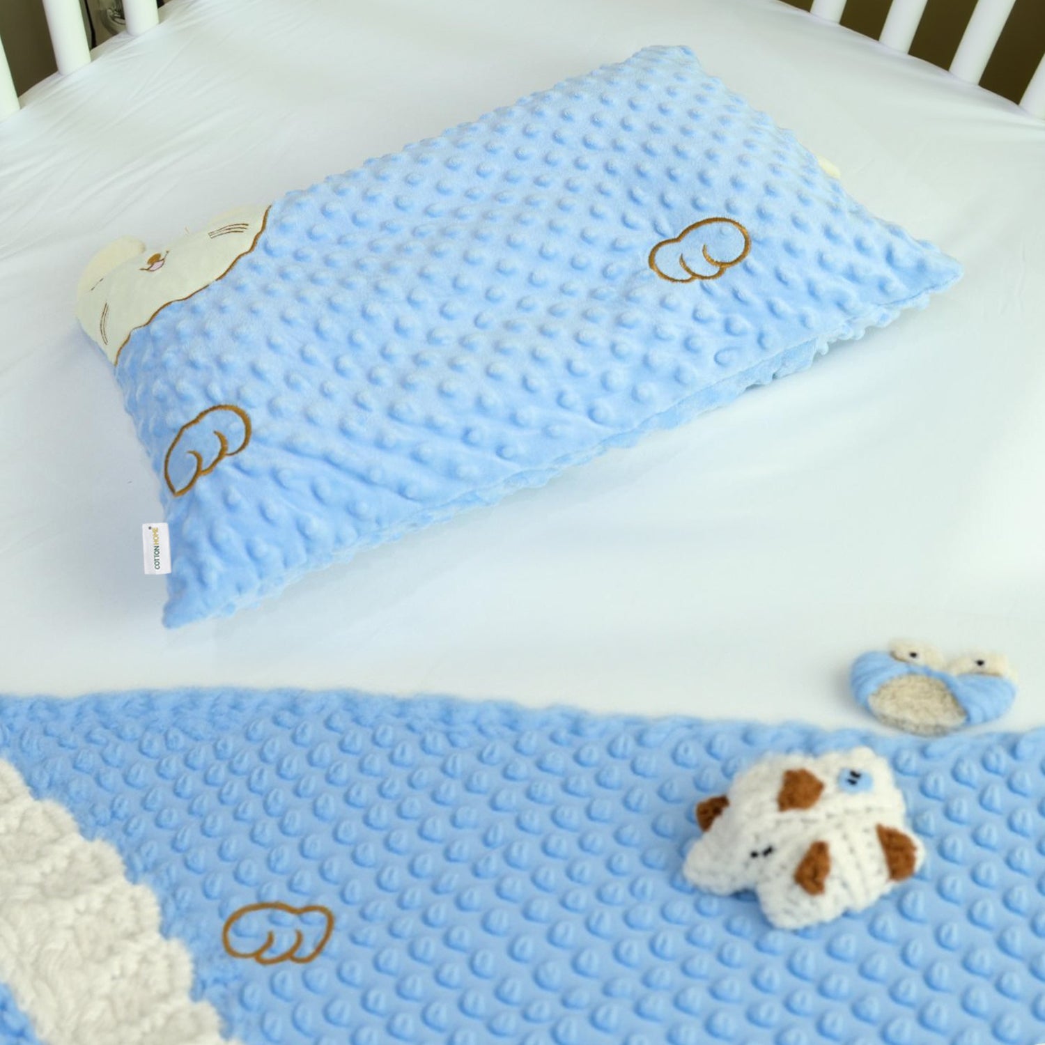 Skin Friendly Velvet Kids Pillow Blue