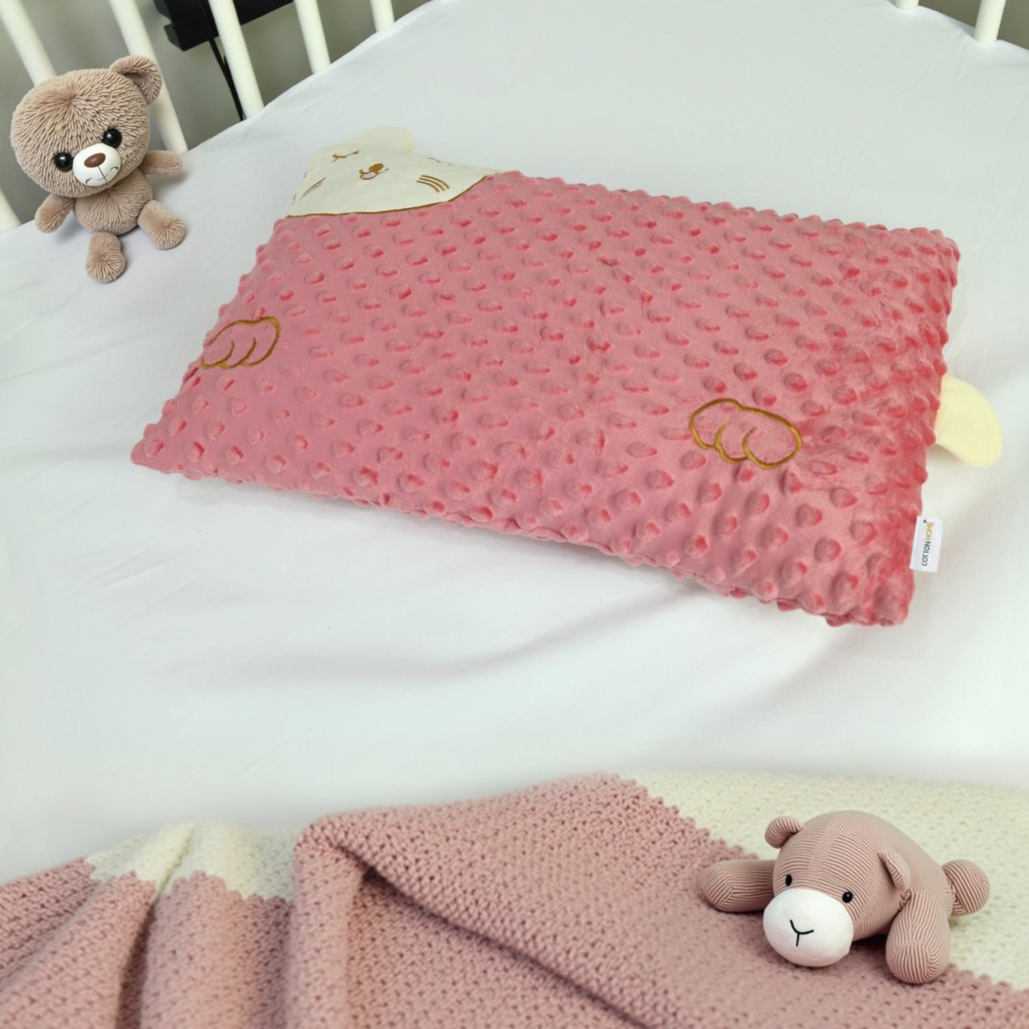 Skin Friendly Velvet Kids Pillow Pink