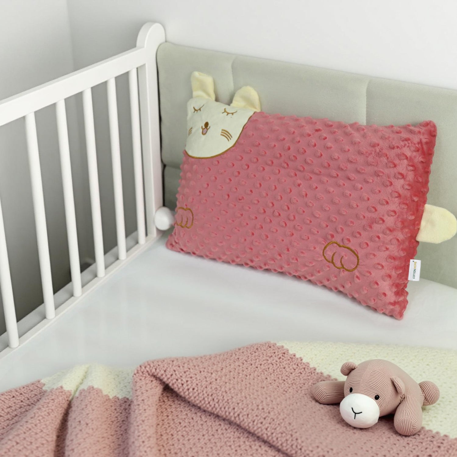 Skin Friendly Velvet Kids Pillow Pink
