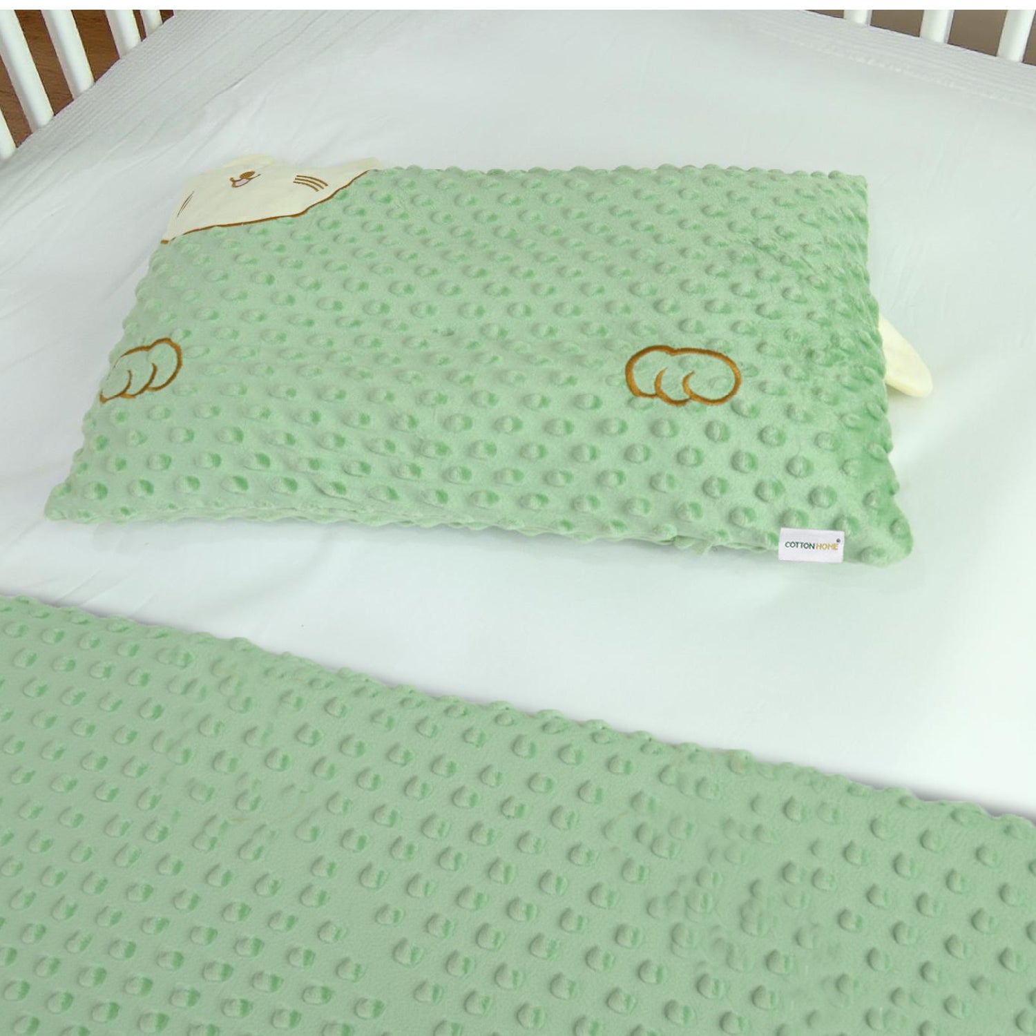Skin Friendly Velvet Kids Pillow Green