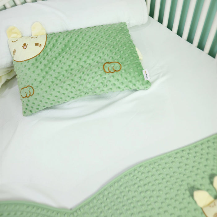 Skin Friendly Velvet Kids Pillow Green