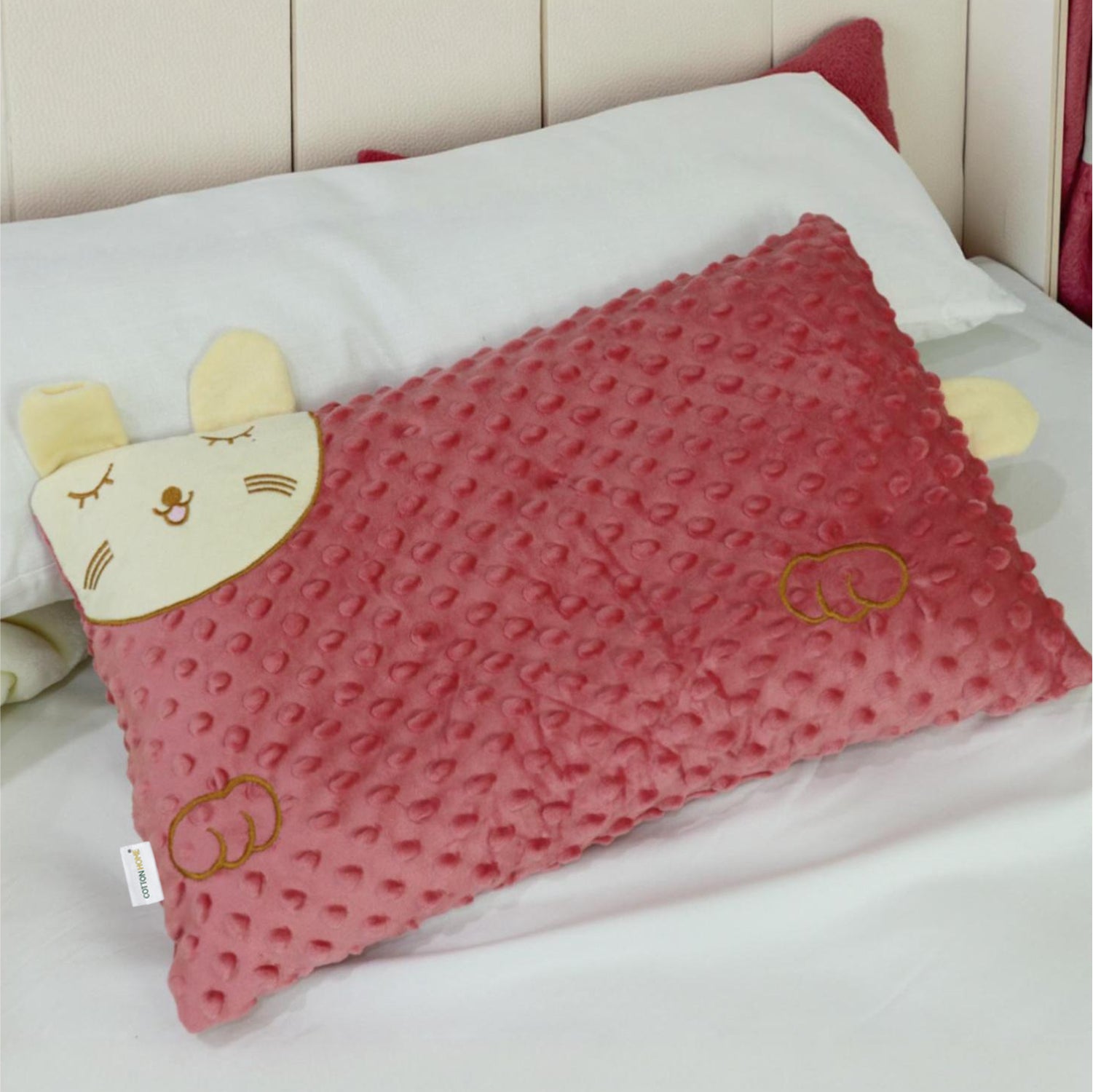 Skin Friendly Velvet Kids Pillow Pink