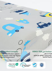 Kids Memory Foam Pillow with Breathable Grey Cover Soft & Ergonomic Support 38x27cm