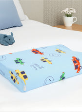Kids Memory Foam Pillow with Breathable Light Blue Cover Soft & Ergonomic Support 38x27cm