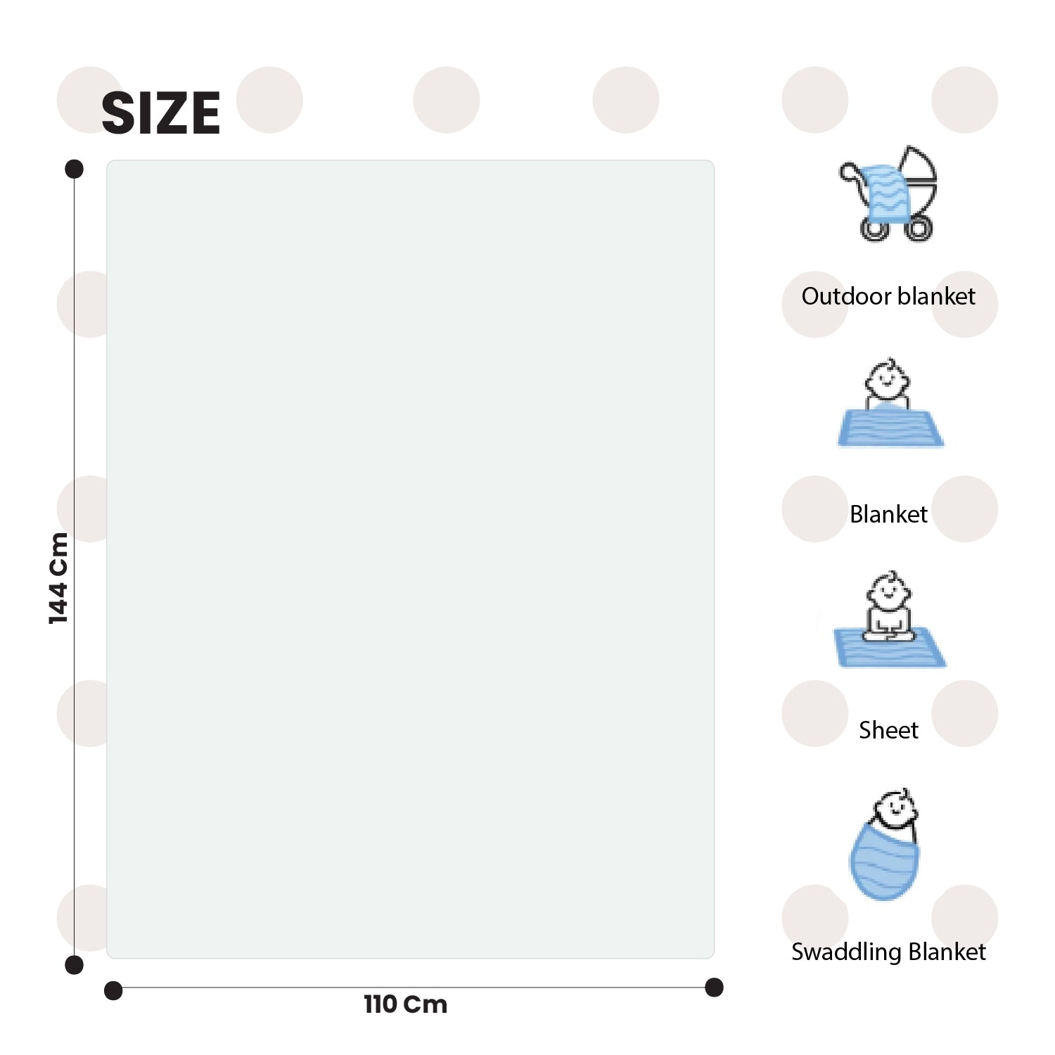 Polka Baby Blanket – Ultra Soft, Lightweight & Cozy Plush 144x110cm Brown