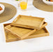 Bamboo Serving Tray Set of 3 Rectangular Wooden Trays with Handles - Cotton Home