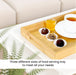 Bamboo Serving Tray Set of 3 Rectangular Wooden Trays with Handles - Cotton Home