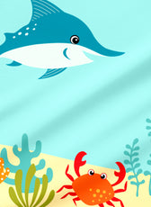 Kids Duvet Cover Set - 4 Pc - Aqua Print 160x220cm | Cotton Home - Cotton Home