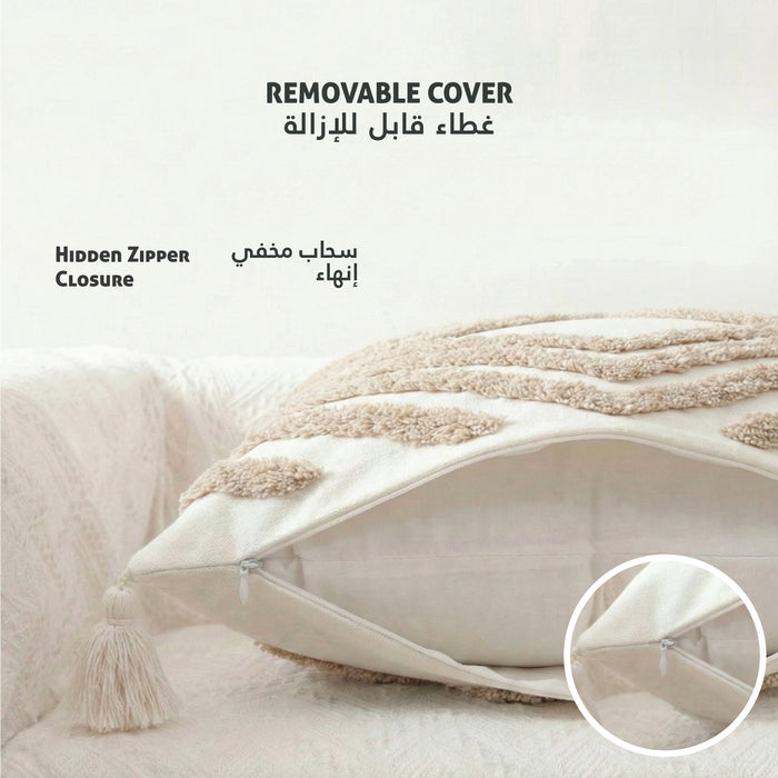 Boho Handcrafted Throw Pillow 45x45cm Geometric Embroidery Cushion with Arrow Design