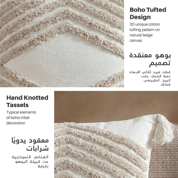 Boho Handcrafted Throw Pillow 45x45cm Geometric Embroidery Cushion with Arrow Design