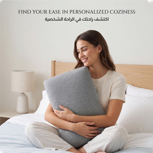 Breathable Grey Memory Foam Pillow - 40x60CM Pack of 2