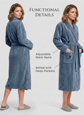 AURA Premium Cotton Bathrobe Thick & Absorbent - Grey Blue