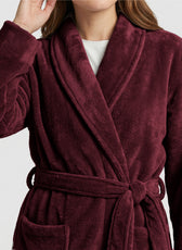 Aura Premium Cotton Bathrobe Thick & Absorbent - Burgundy