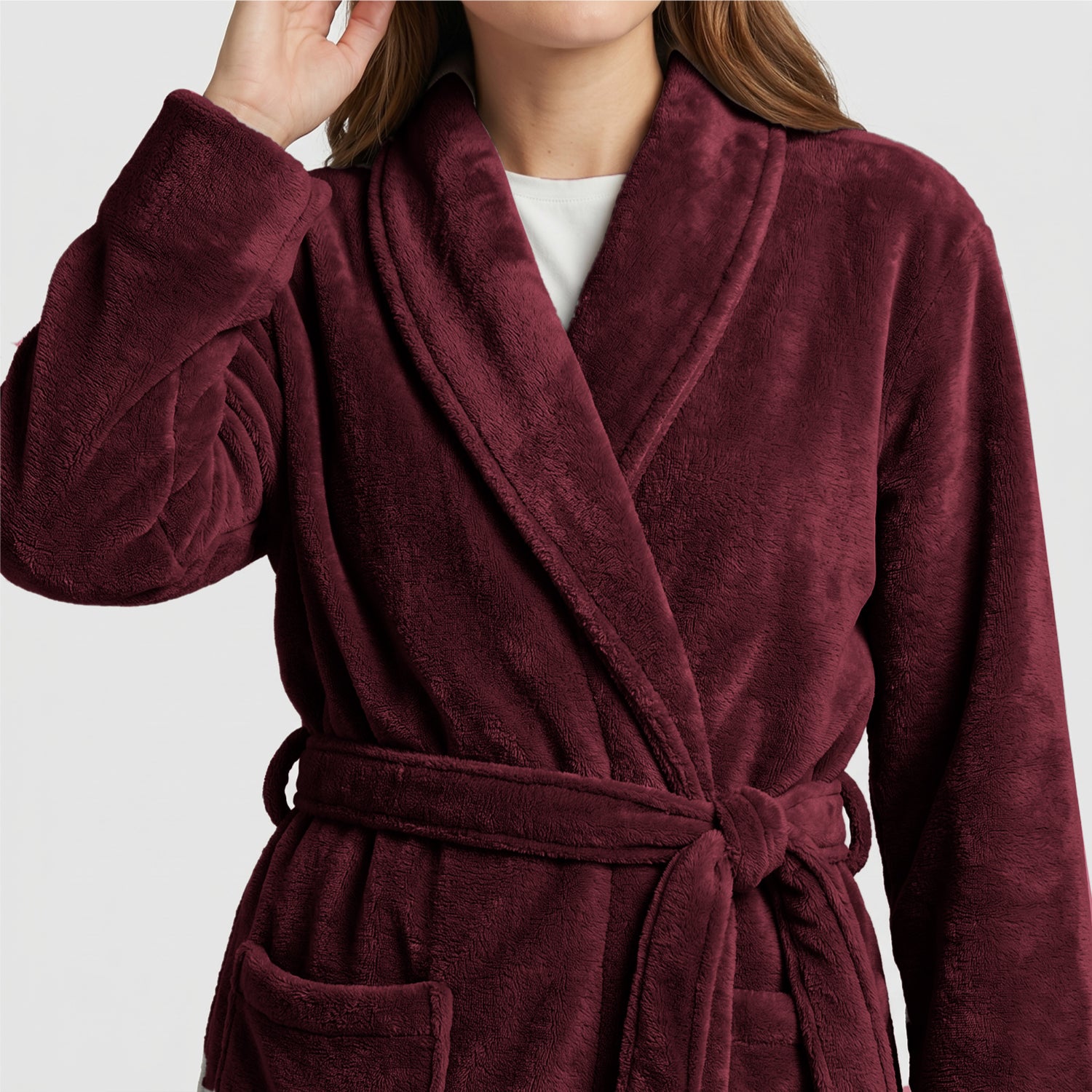 Aura Premium Cotton Bathrobe Thick & Absorbent - Burgundy