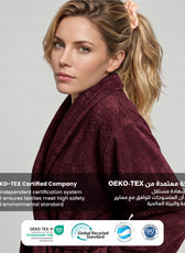Aura Premium Cotton Bathrobe Thick & Absorbent - Burgundy