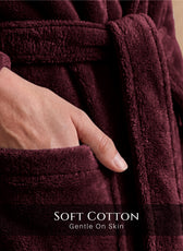 Aura Premium Cotton Bathrobe Thick & Absorbent - Burgundy