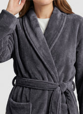 AURA Premium Cotton Bathrobe Thick & Absorbent - Dark Grey
