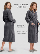 AURA Premium Cotton Bathrobe Thick & Absorbent - Dark Grey