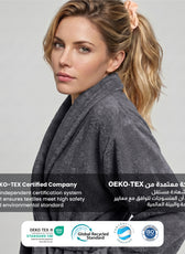 AURA Premium Cotton Bathrobe Thick & Absorbent - Dark Grey