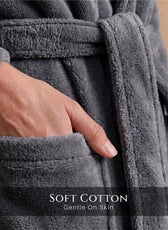 AURA Premium Cotton Bathrobe Thick & Absorbent - Dark Grey