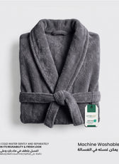 AURA Premium Cotton Bathrobe Thick & Absorbent - Dark Grey