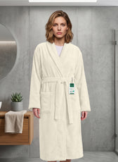 Aura Premium Cotton Bathrobe Thick & Absorbent - Ivory