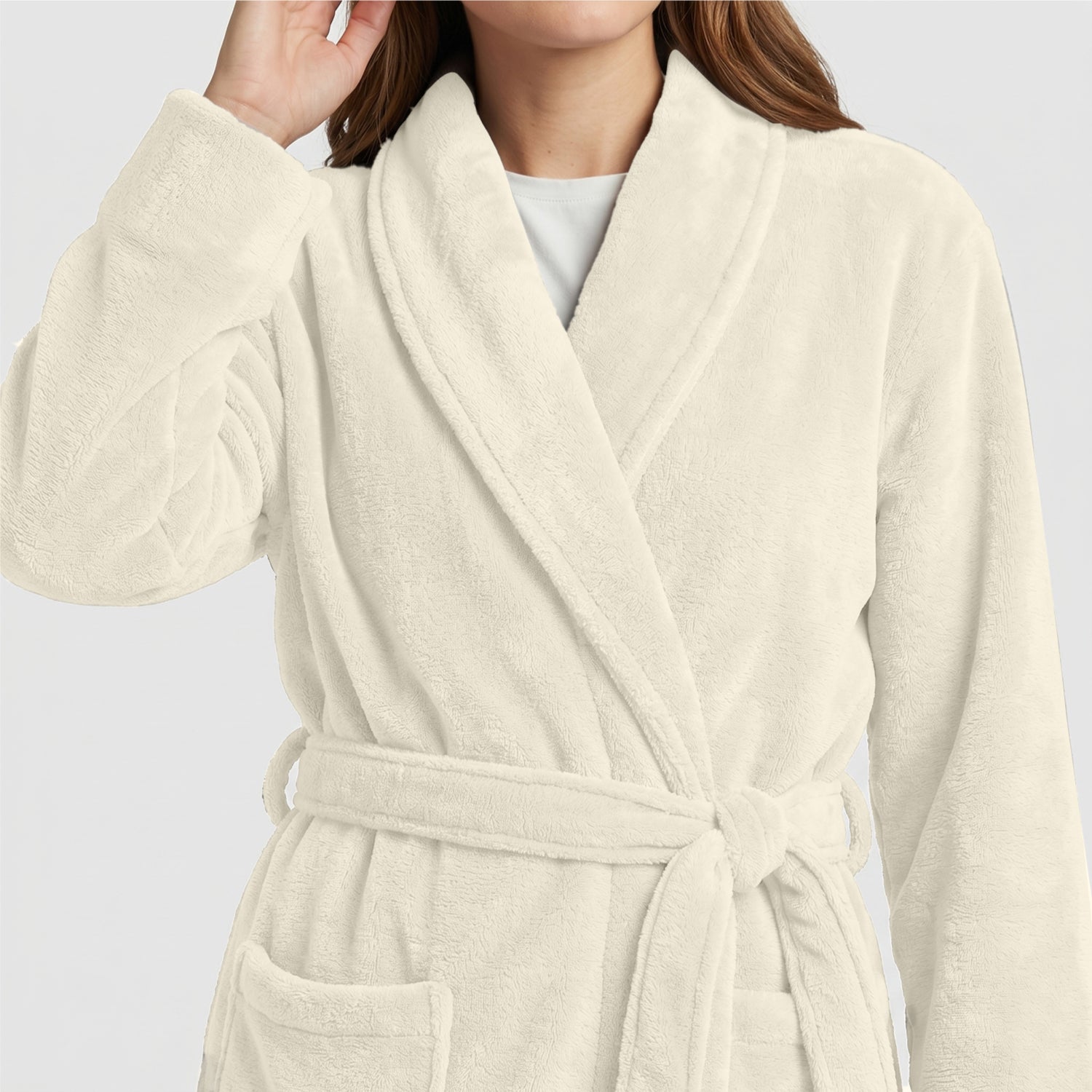 Aura Premium Cotton Bathrobe Thick & Absorbent - Ivory