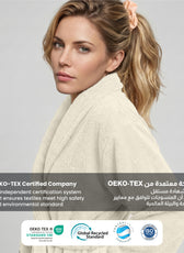 Aura Premium Cotton Bathrobe Thick & Absorbent - Ivory