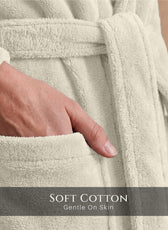 Aura Premium Cotton Bathrobe Thick & Absorbent - Ivory