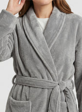 AURA Premium Cotton Bathrobe Thick & Absorbent - Light Grey
