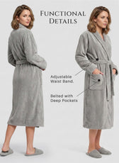 AURA Premium Cotton Bathrobe Thick & Absorbent - Light Grey