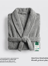 AURA Premium Cotton Bathrobe Thick & Absorbent - Light Grey