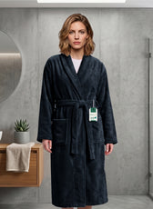 AURA Premium Cotton Bathrobe Thick & Absorbent - Navy Blue