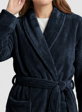 AURA Premium Cotton Bathrobe Thick & Absorbent - Navy Blue