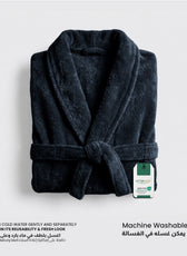 AURA Premium Cotton Bathrobe Thick & Absorbent - Navy Blue