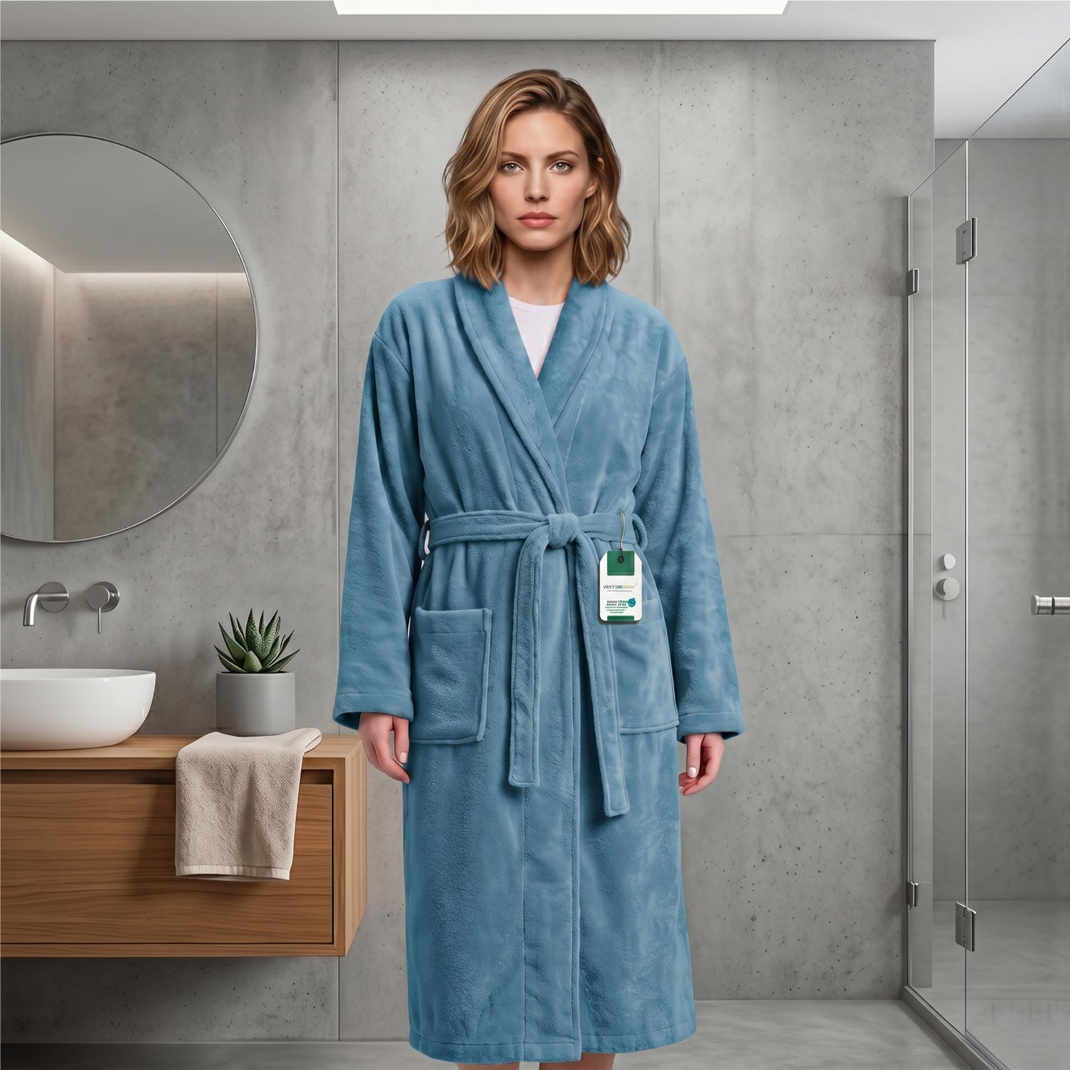 AURA Premium Cotton Bathrobe Thick & Absorbent - Teal