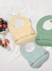 Adorable Silicone Baby Bibs  Set of 3 – Soft, Waterproof & Adjustable (3-72 Months)