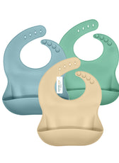 Adorable Silicone Baby Bibs  Set of 3 – Soft, Waterproof & Adjustable (3-72 Months)