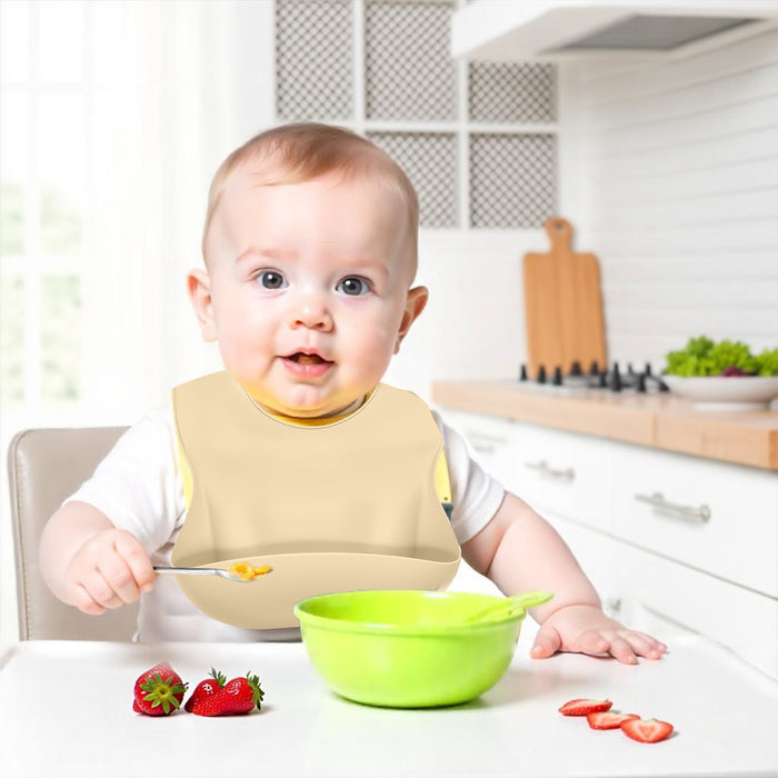 Adorable Silicone Baby Bibs  Set of 3 – Soft, Waterproof & Adjustable (3-72 Months)