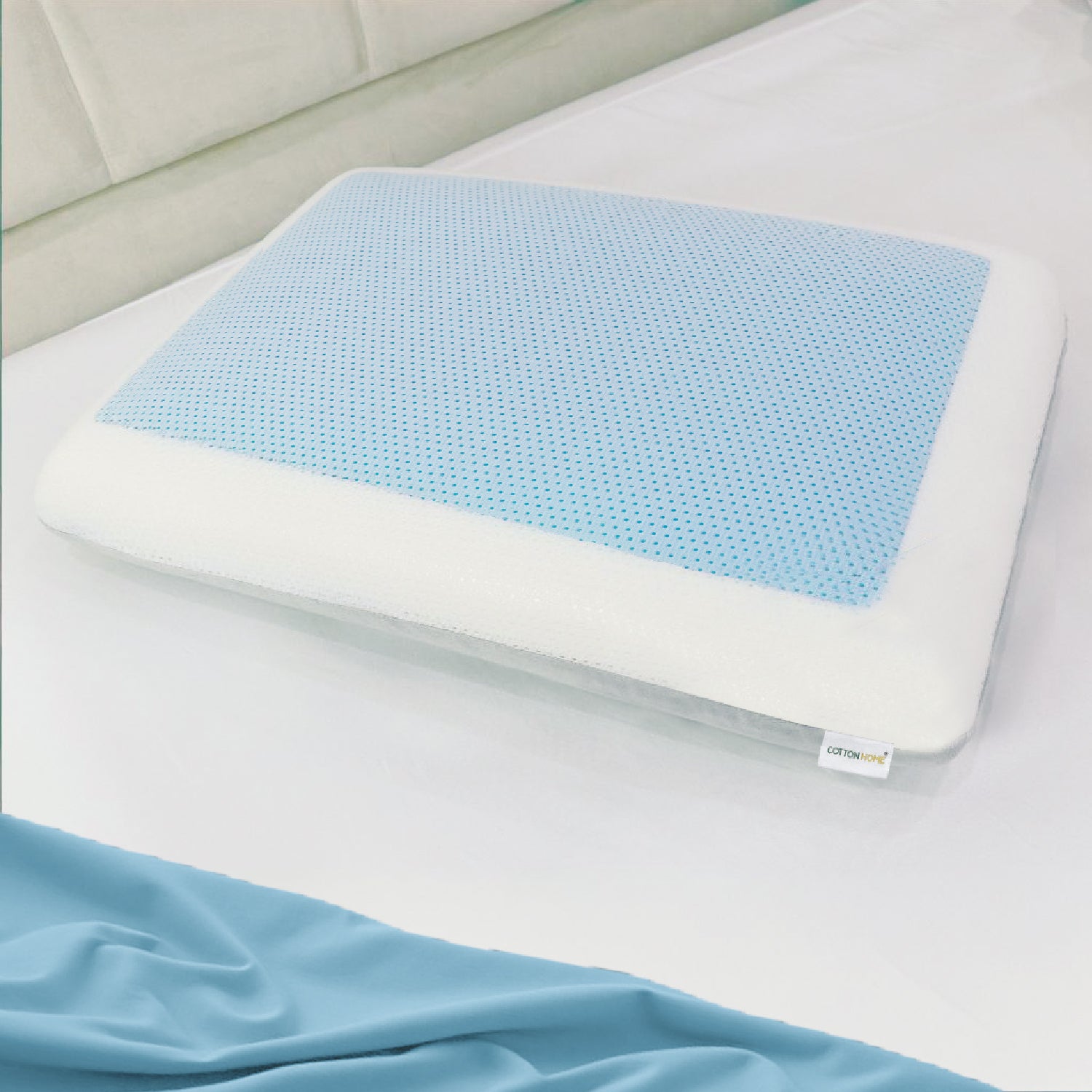 Gel Memory Foam Pillow 60x40 Removable Cover - Cotton Home