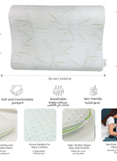 Bamboo Cervical Ergonomic Memory Foam Pillow - Cotton Home
